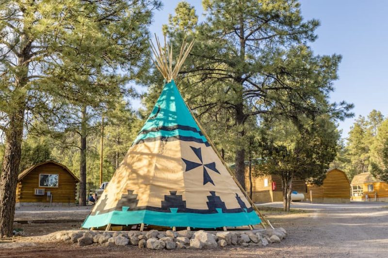 Teepee tent at a KOA campground