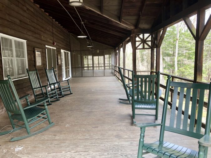 The porch of the Appalachian Club lodge. 