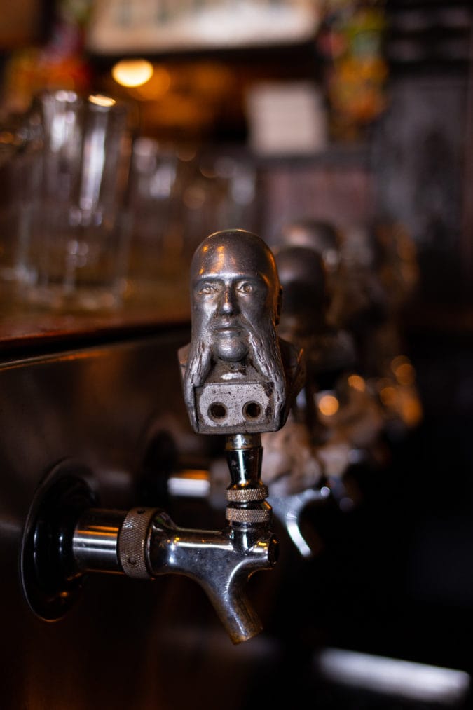 The taps are modeled after John McSorley's head