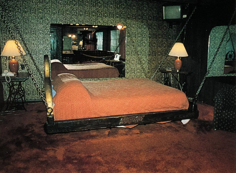 The Swinger suite is no longer available after neighboring guests complained about the noisy bed.