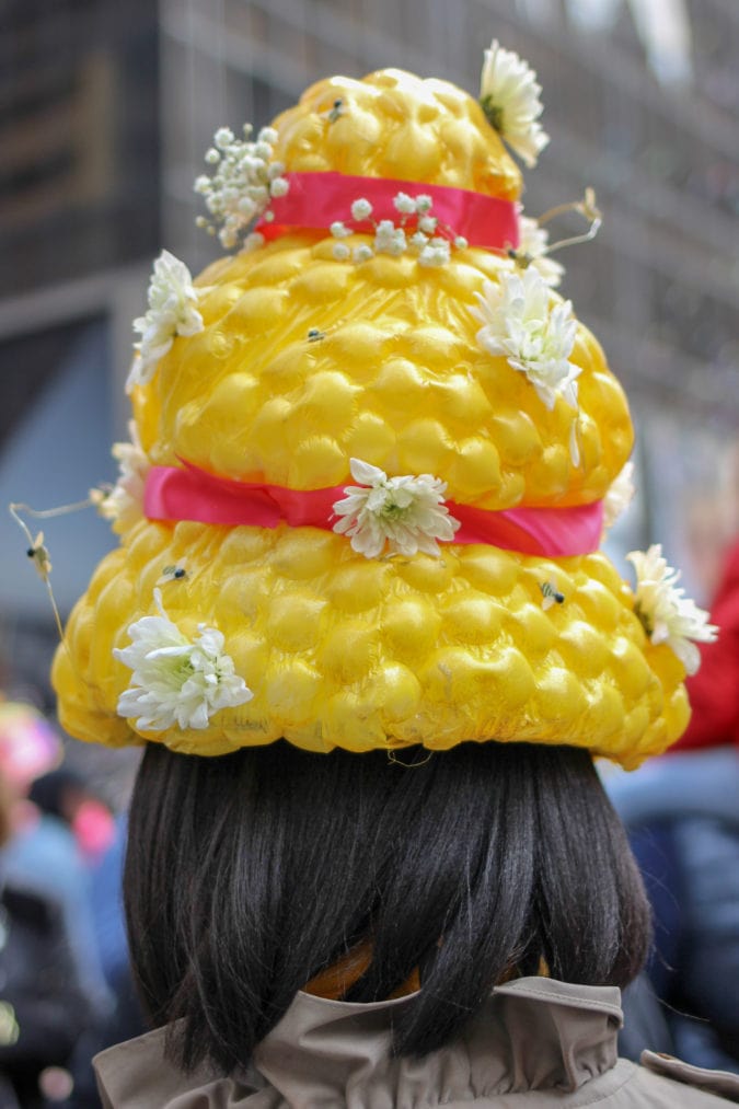 A bubble wrap beehive bonnet.
