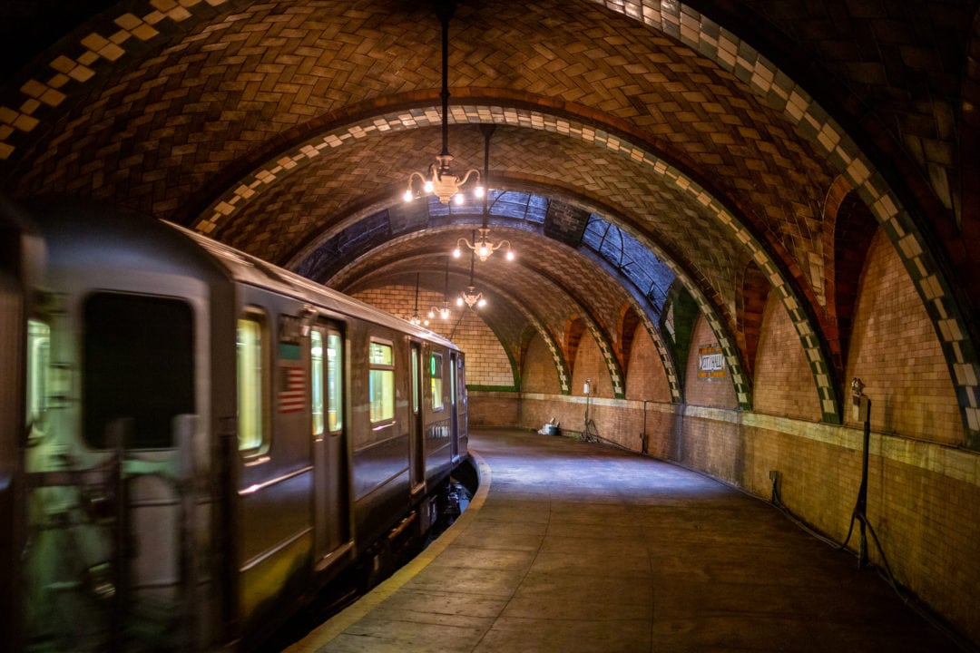 About once every eight minutes, a No. 6 train uses the old City Hall station to turn around. 