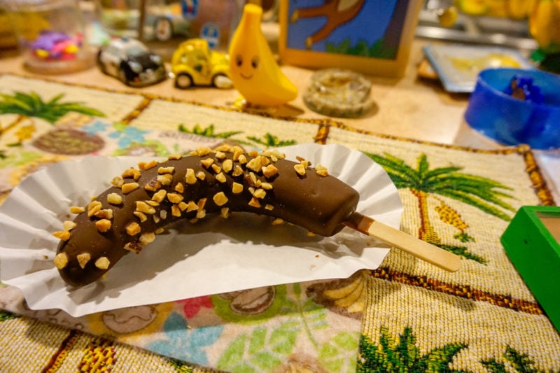One of Garbutt's popular treats: a chocolate-dipped frozen banana. 