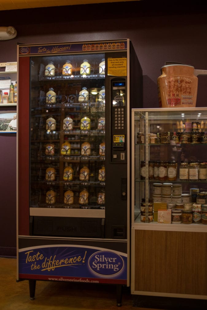 A condiment vending machine
