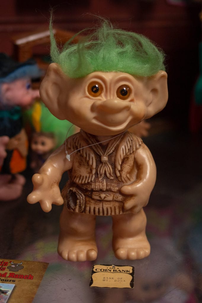 troll doll with molded plastic clothes