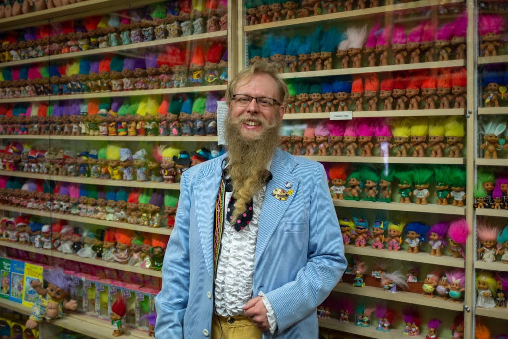 David McDowell, a tour guide and artist-in-residence at the Troll Hole