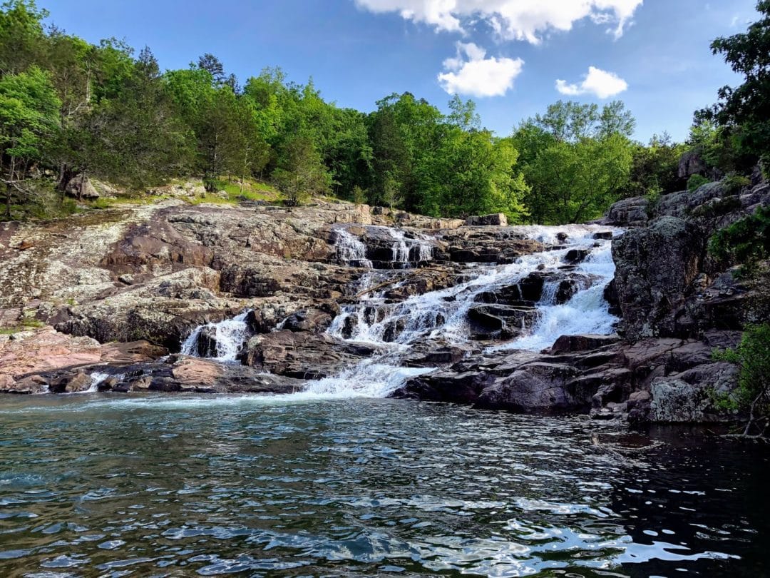 Rocky Falls is technically a shut-in, and it's a great swimming hole in the park.