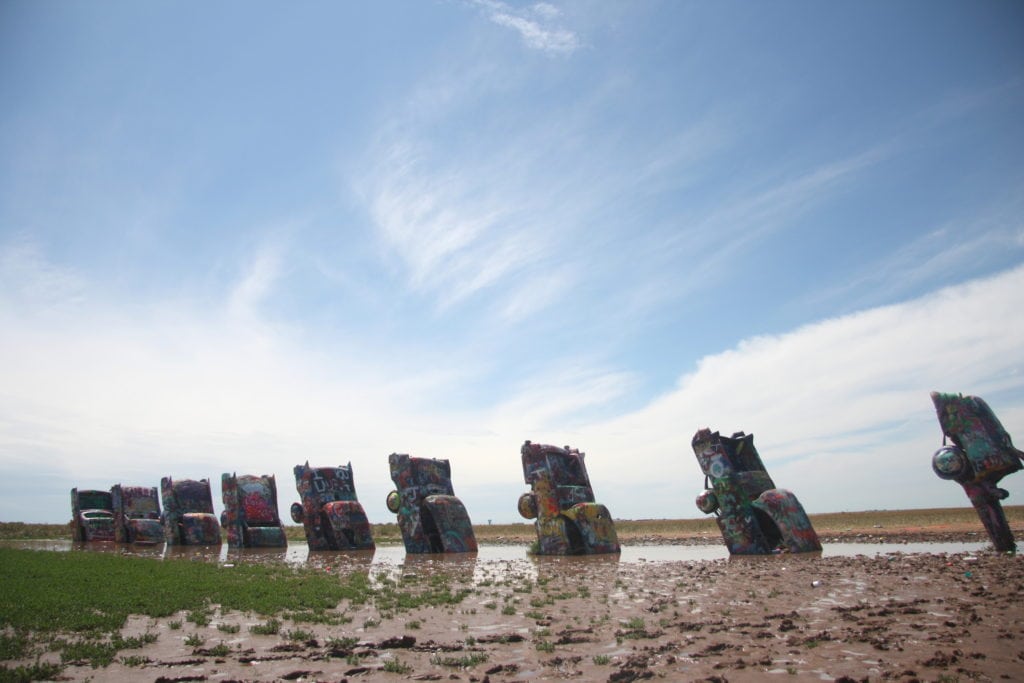 The famous Cadillac Ranch art installation
