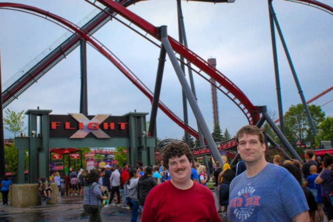 Hummel and his friend Rob Jowaisas X Flight Six Flags amusement park