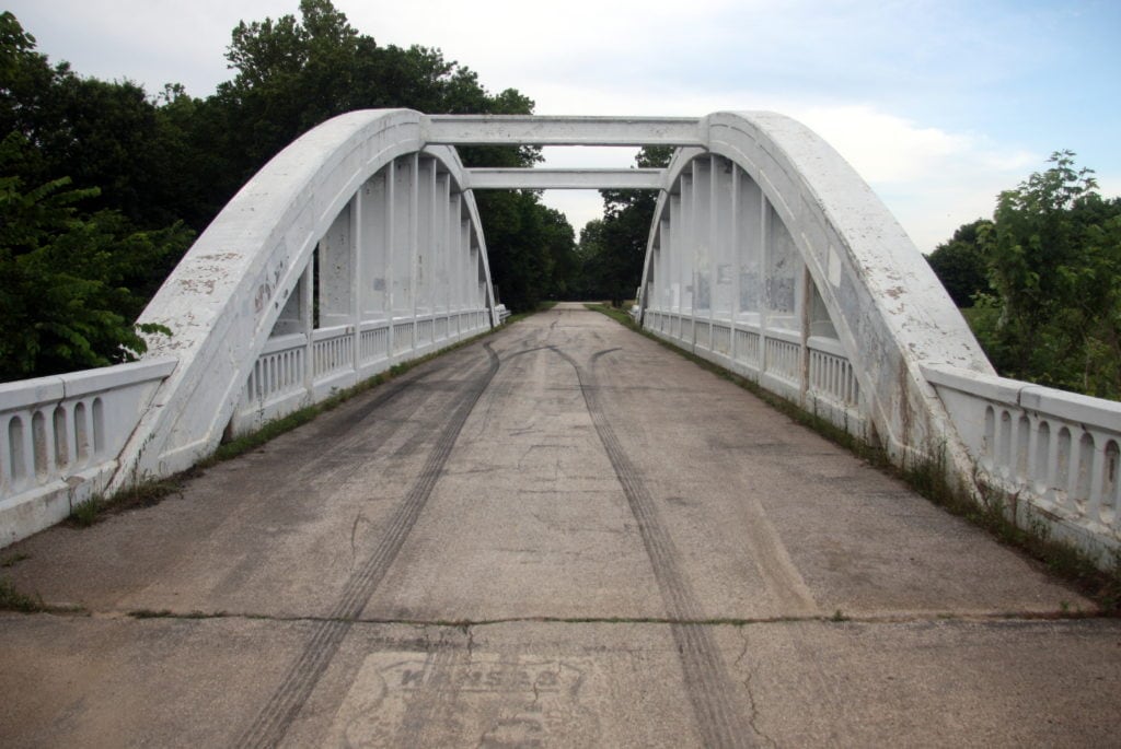 The Rainbow Bridge was built across Brush Creek in 1923