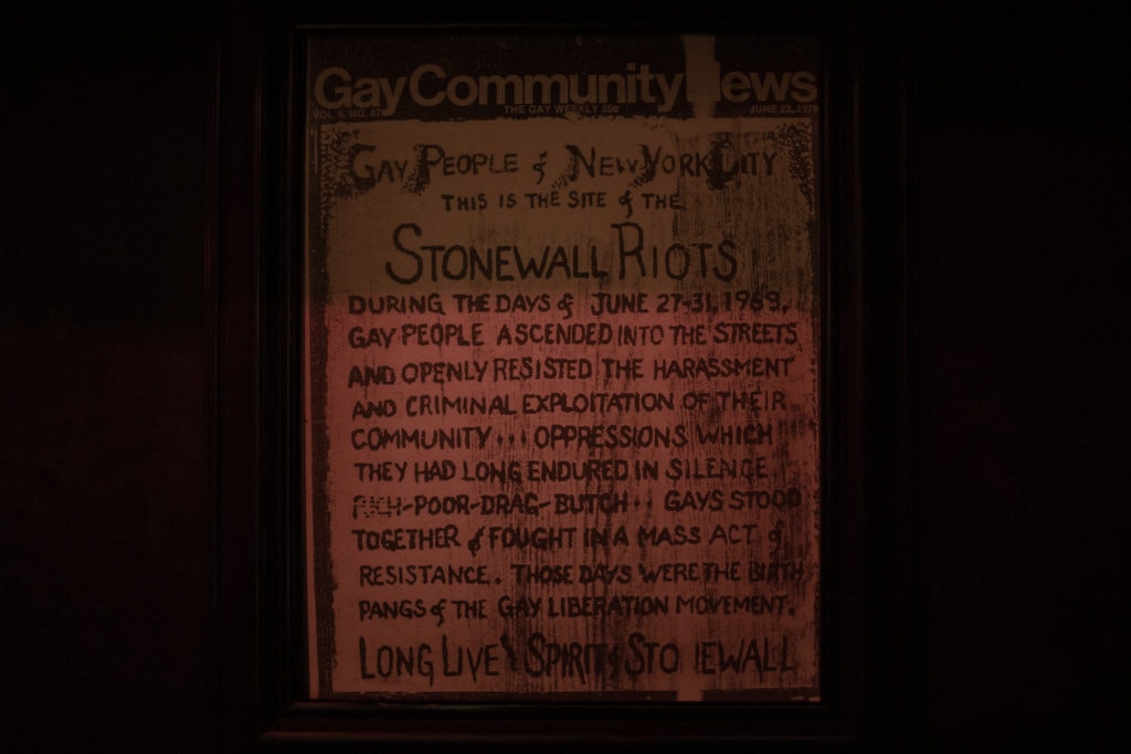 sign inside of the stonewall