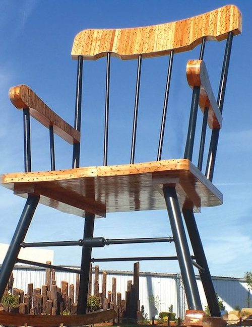 Here's your chance to sit on the World's Largest Rocking Chair, one of many giant attractions in a tiny Illinois town
