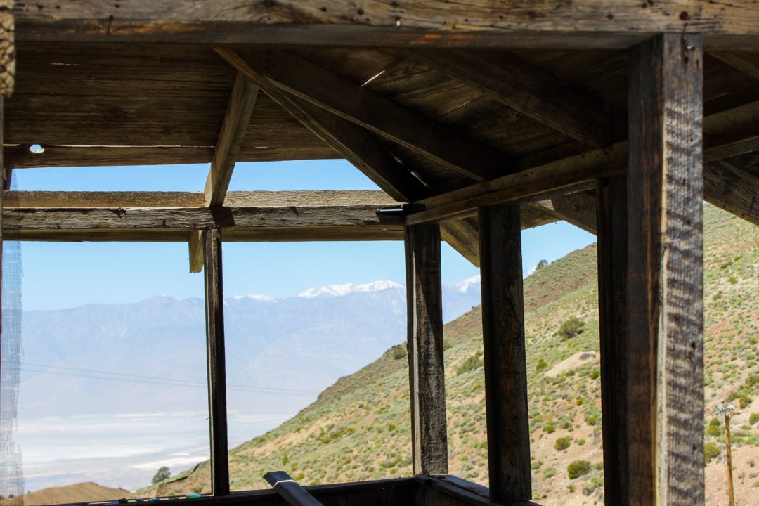 The view from Cerro Gordo looks out over the neighboring Sierra Nevada mountains
