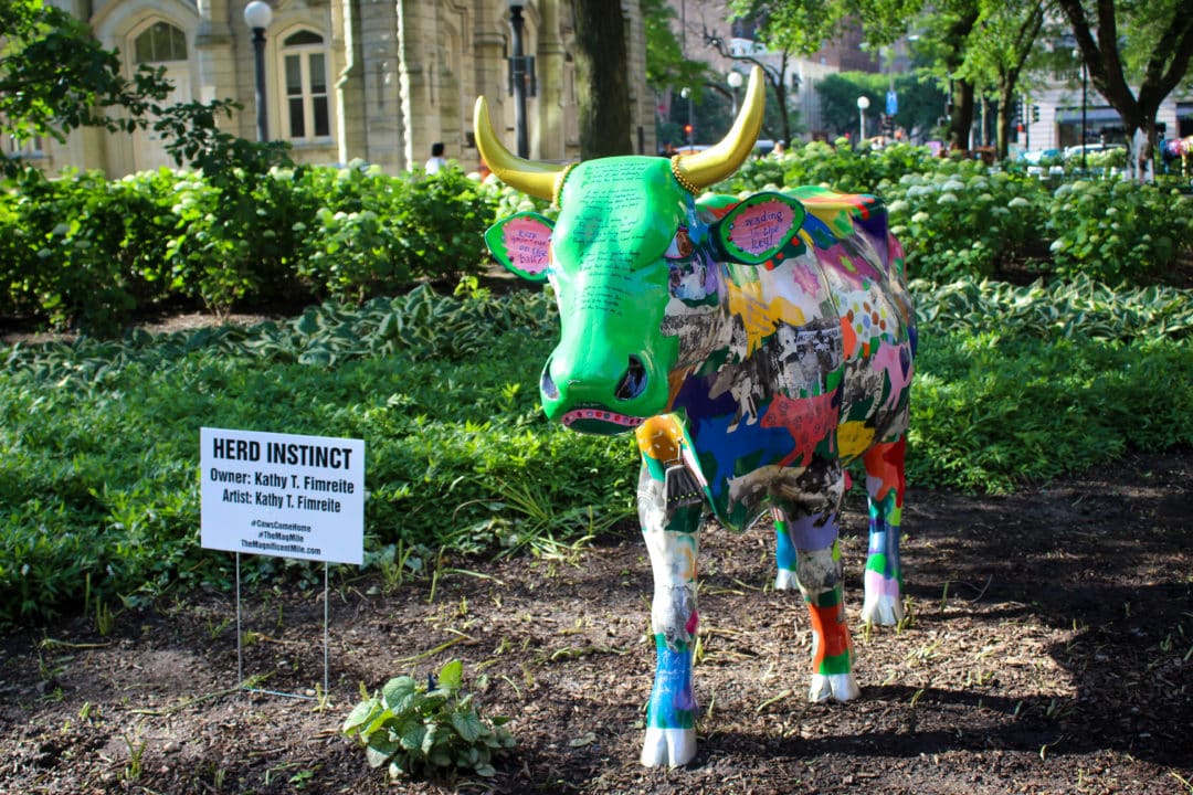 One of the cows from the famous 1999 "Cows on Parade" installation