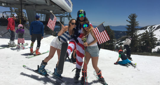 Stars, stripes, and skis: Keeping up with an Olympic skier on a snow-packed Independence Day adventure