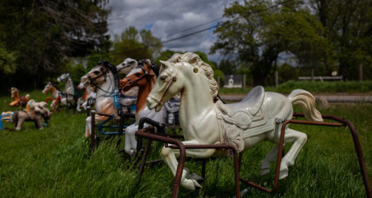 Behold Ponyhenge, a mysterious herd of rocking horses that inexplicably multiplies and rearranges