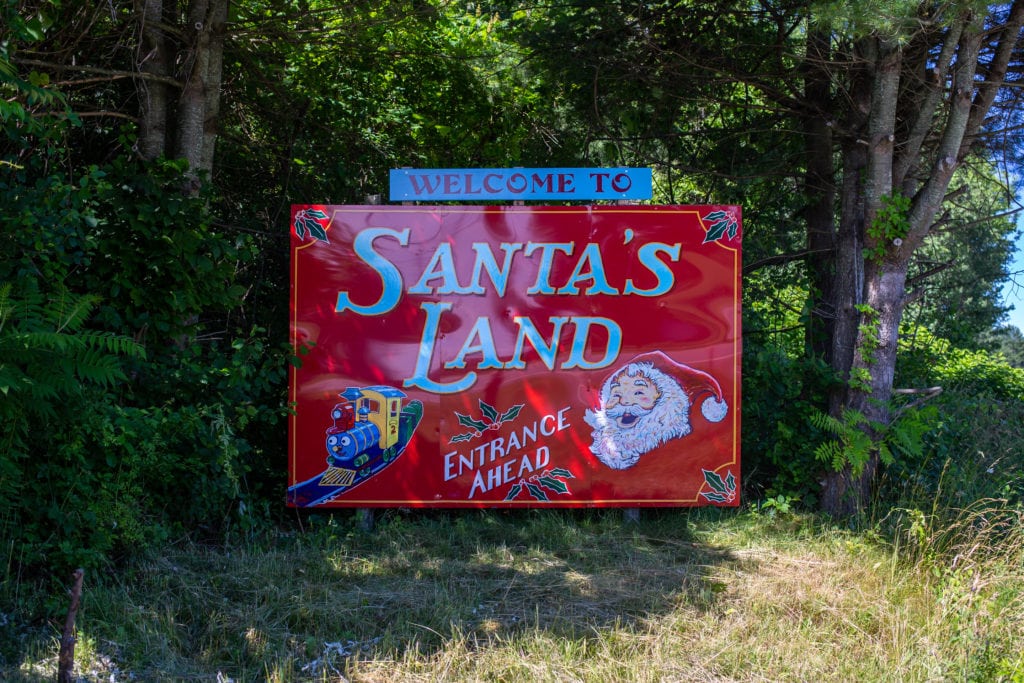 sign for santa's land