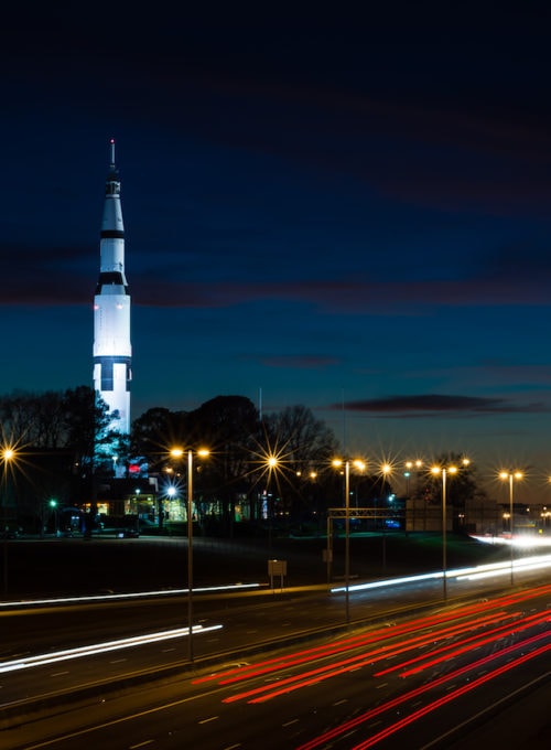 50 years after the moon landing, the Saturn V rocket—now an Alabama landmark—is an astronomical site to be seen