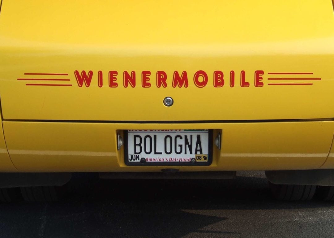 wienermobile license plate reads "bologna"