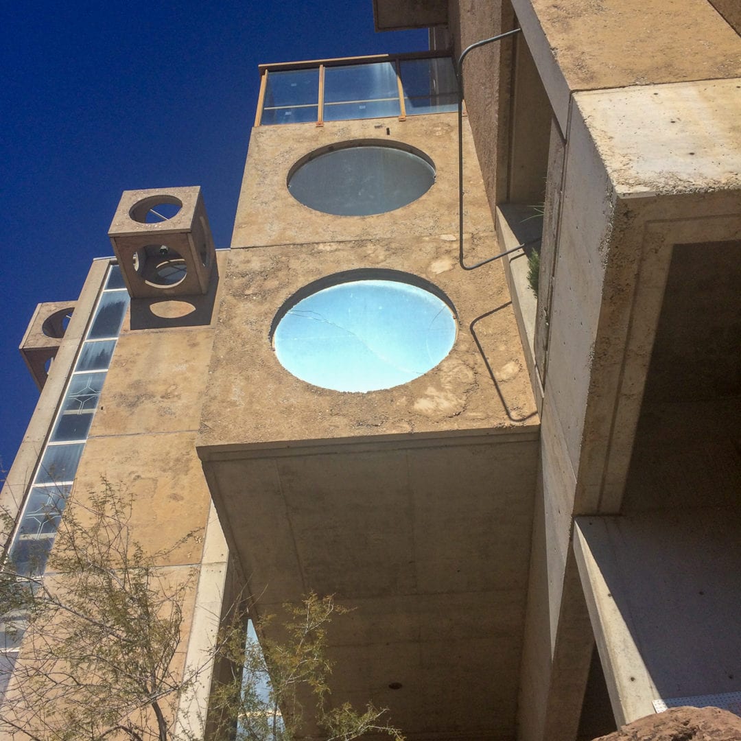 Details of Arcosanti's iconic architecture