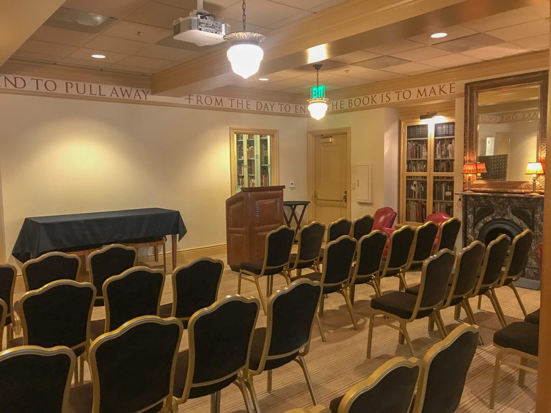 The lecture room at The Book Club of California