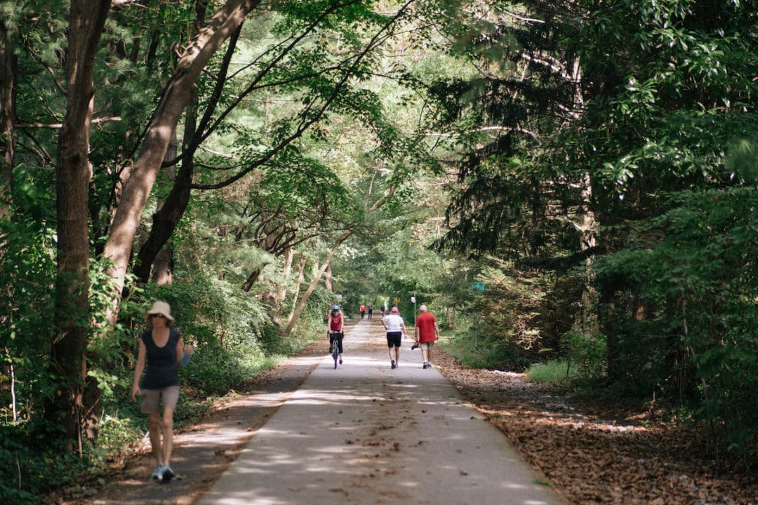 Many rail trails are flat and even to accommodate a variety of users Rails-to-Trails Conservancy