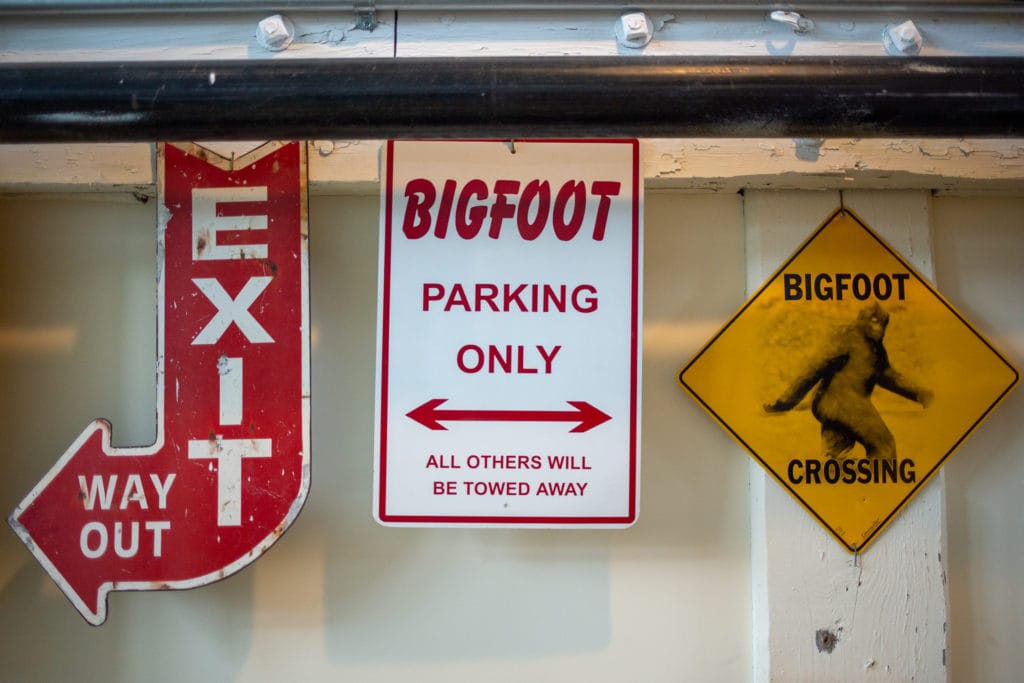 signs for bigfoot parking