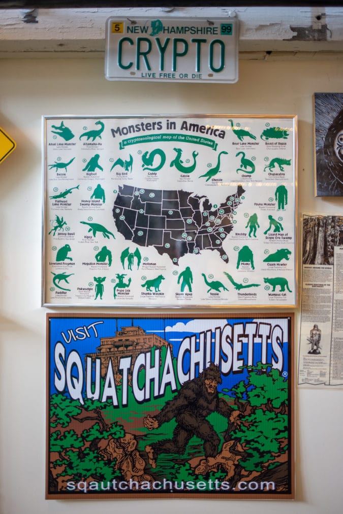 signs at the cryptozoology museum