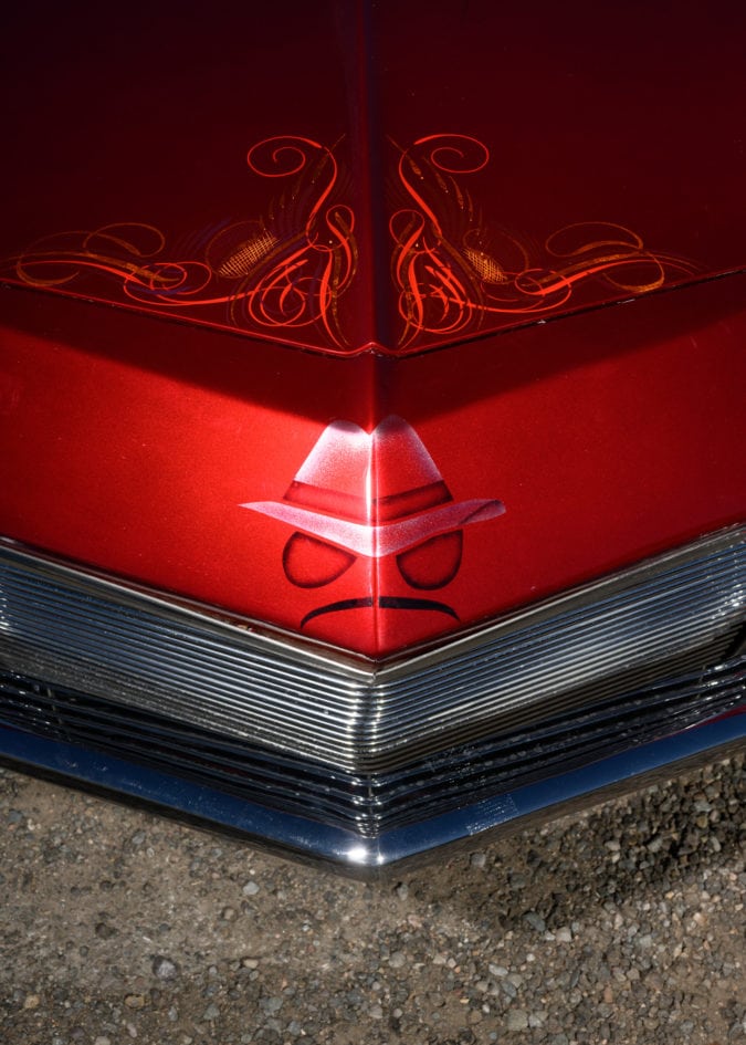 Hand painted detail on a boattail Buick Riviera. 