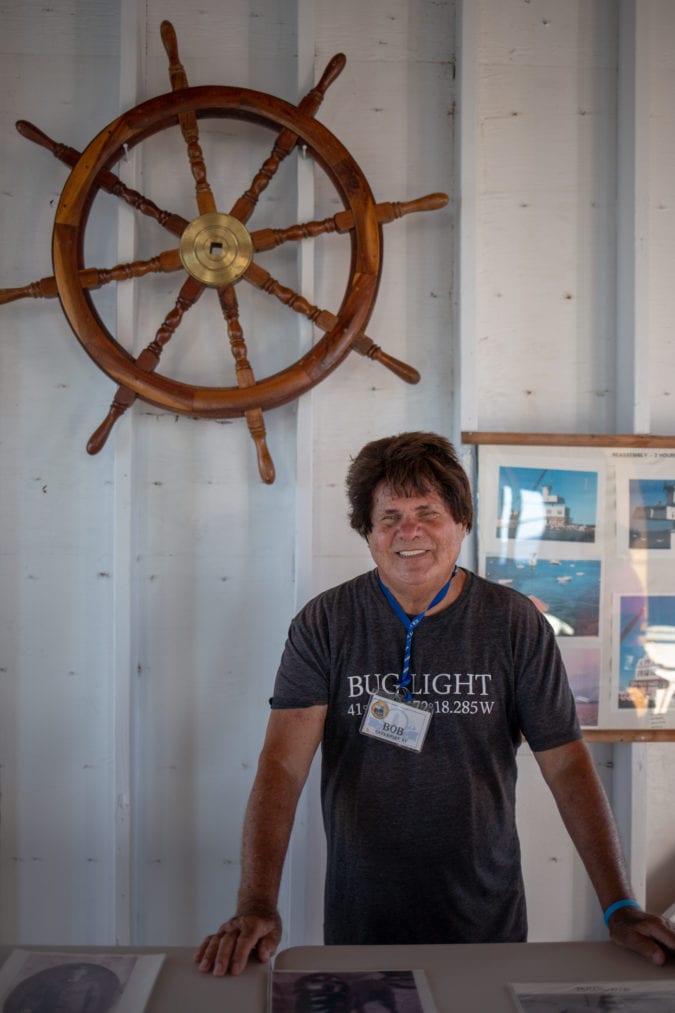 Tour guide Bob Allen in the lighthouse