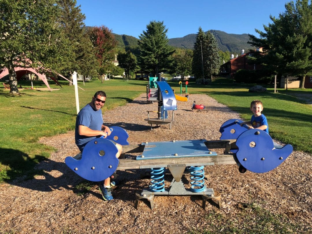Karen Wellington Foundation Ben and Eli playing at the Smuggs playground in Vermont