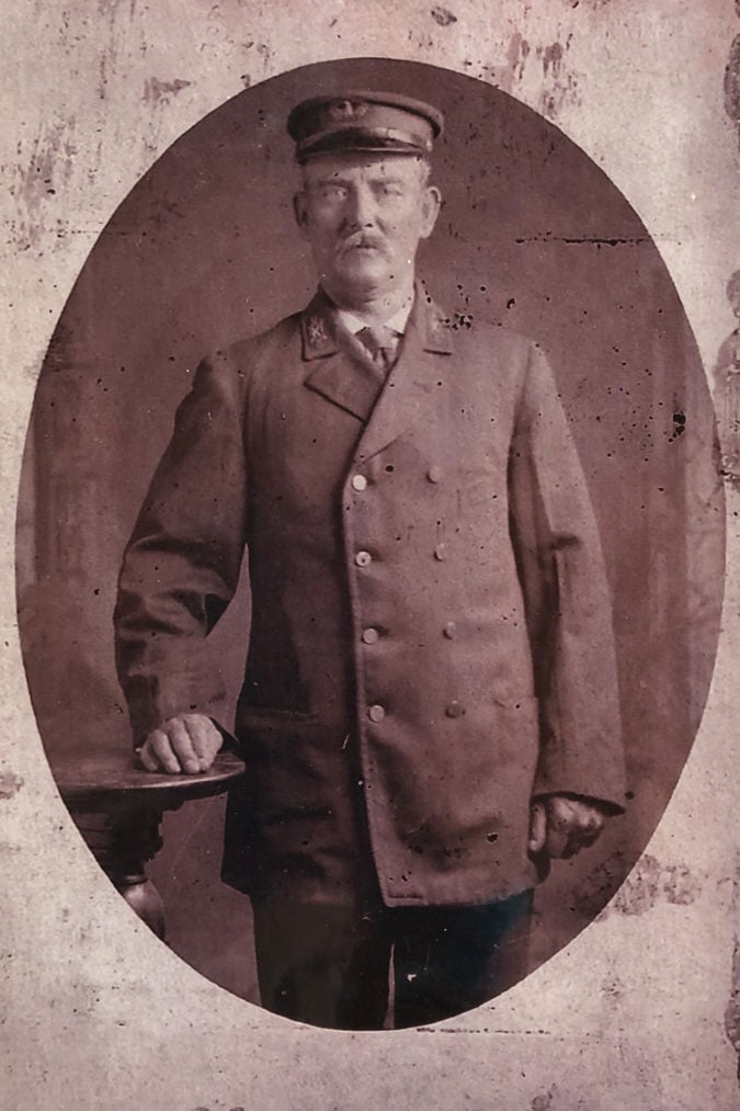 William H. Follett in his lighthouse keeper uniform.