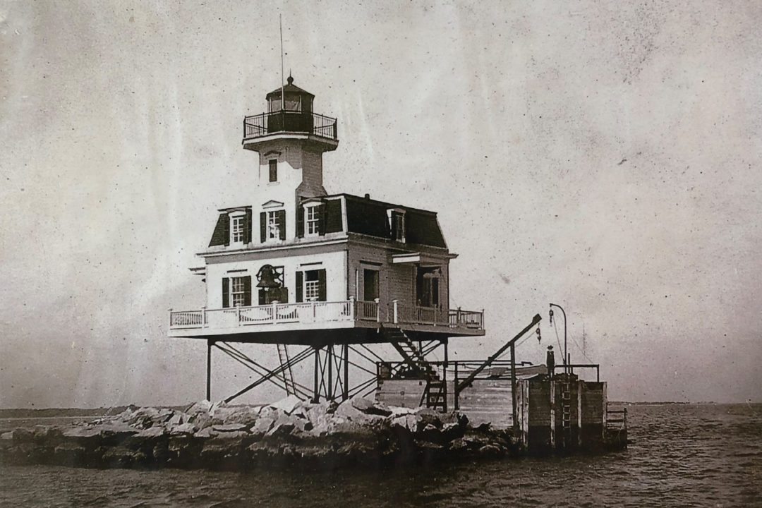 Bug Light before the concrete foundation was added.