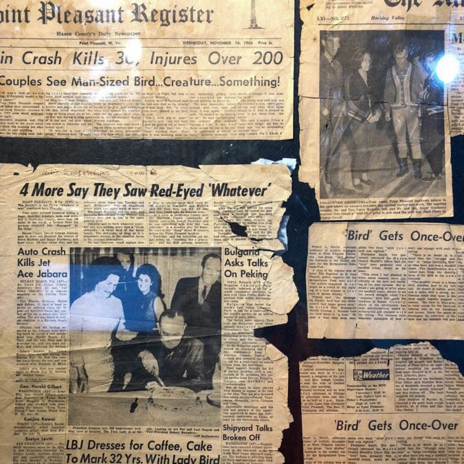 Mothman stories in the Point Pleasant Register. 