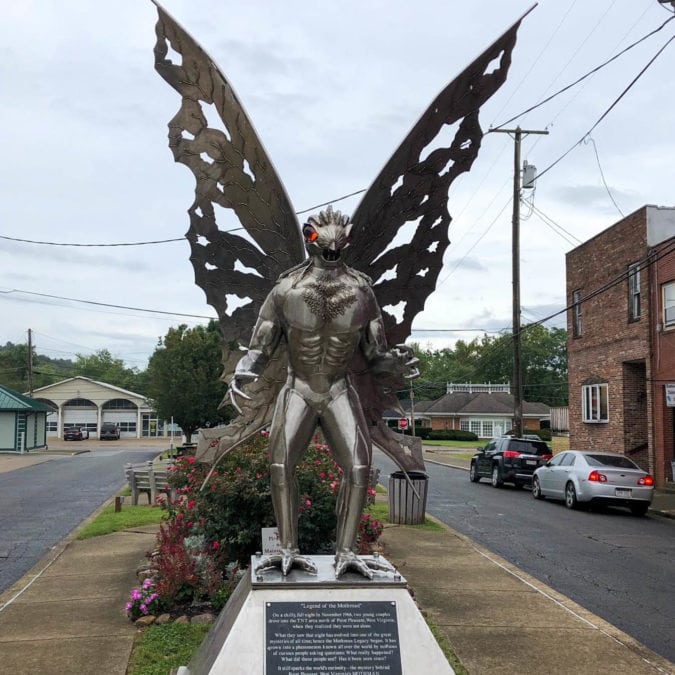 The Mothman statue in Point Pleasant.