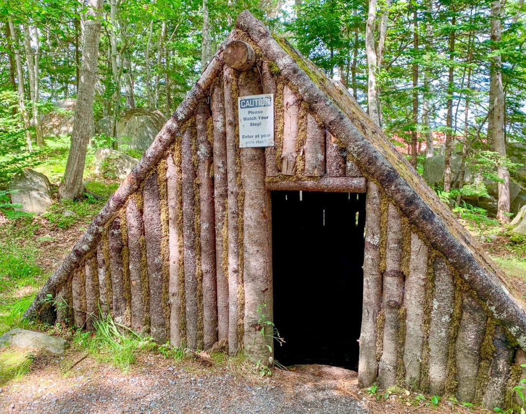 A replica of a pit house in Birchtown.