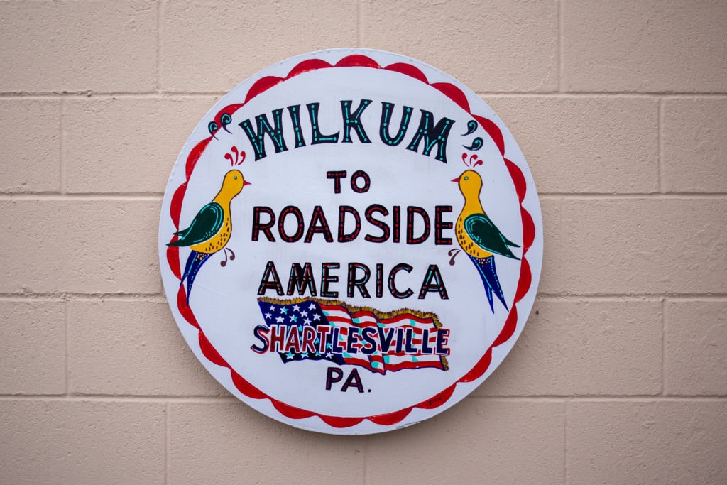 A Hex sign outside of Roadside America.