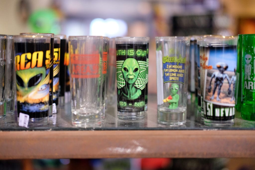 Glassware at the Alien Research Center.