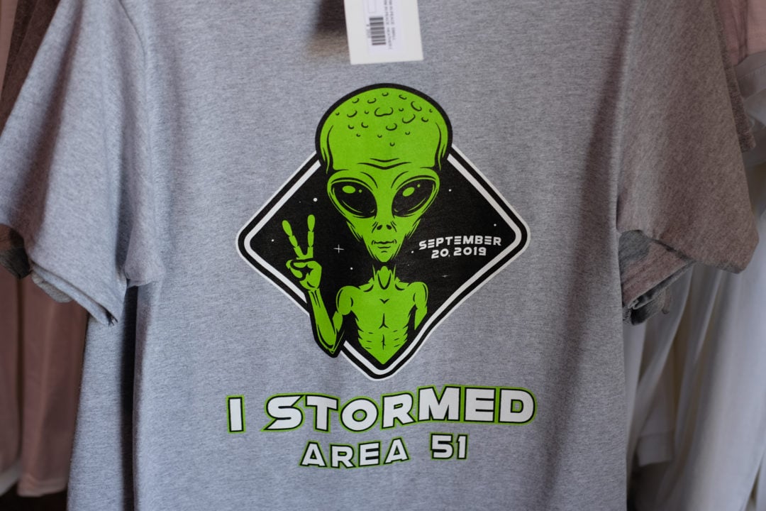 T-shirts at the Alien Research Center.
