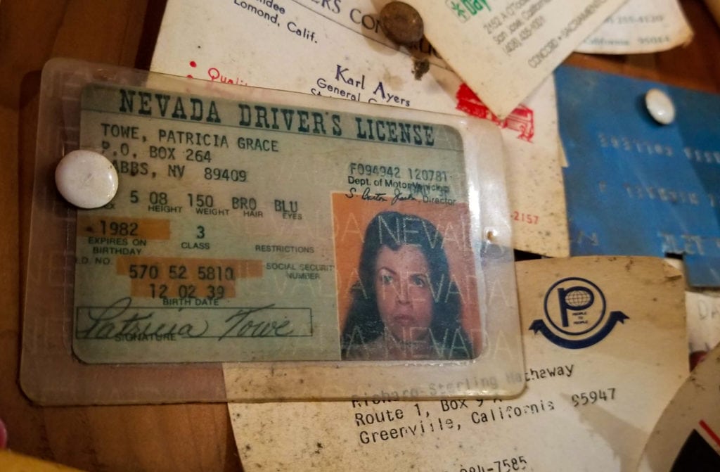 Drivers license on the wall of the Gin Mill