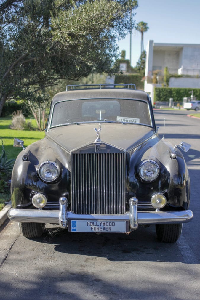 A vintage hearse.