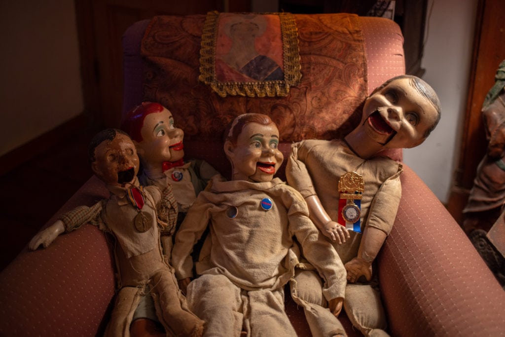 Ventriloquist doll collection.
