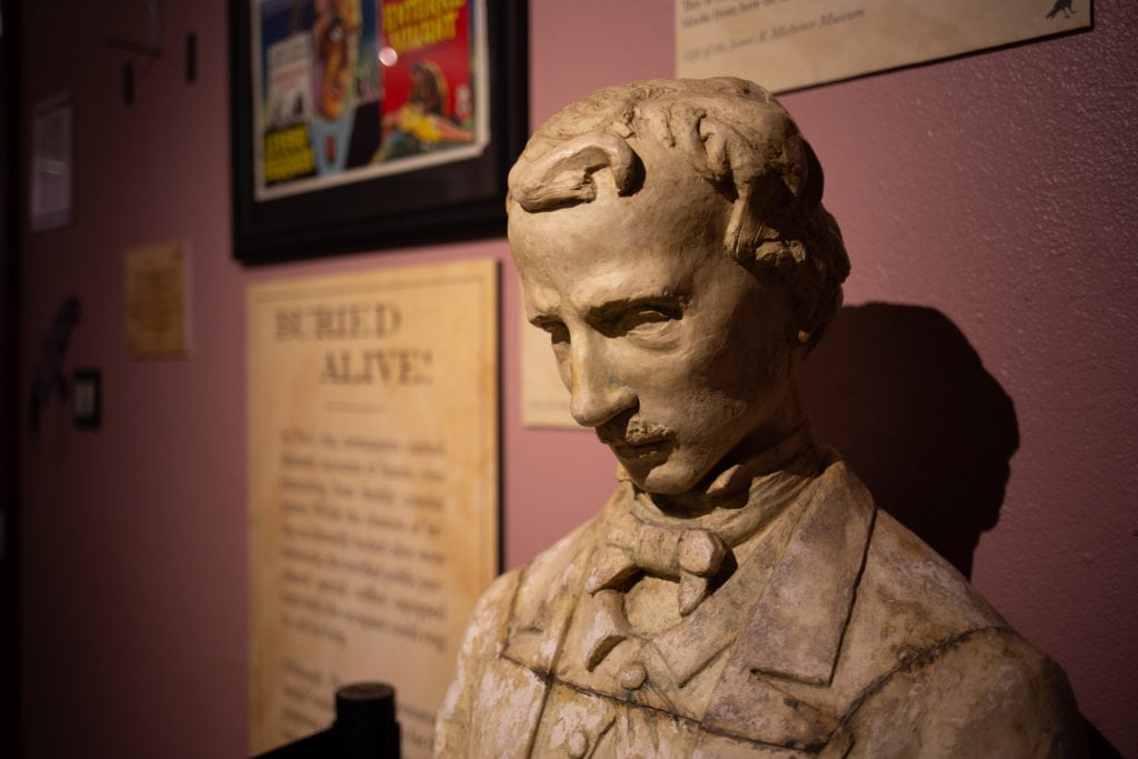 The museum includes several sculptures and paintings of Poe.