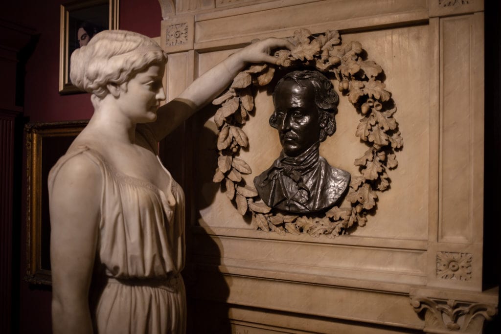 Shakespearean actor, Edwin Booth, presented this monument to the Metropolitan Museum of art in 1885.