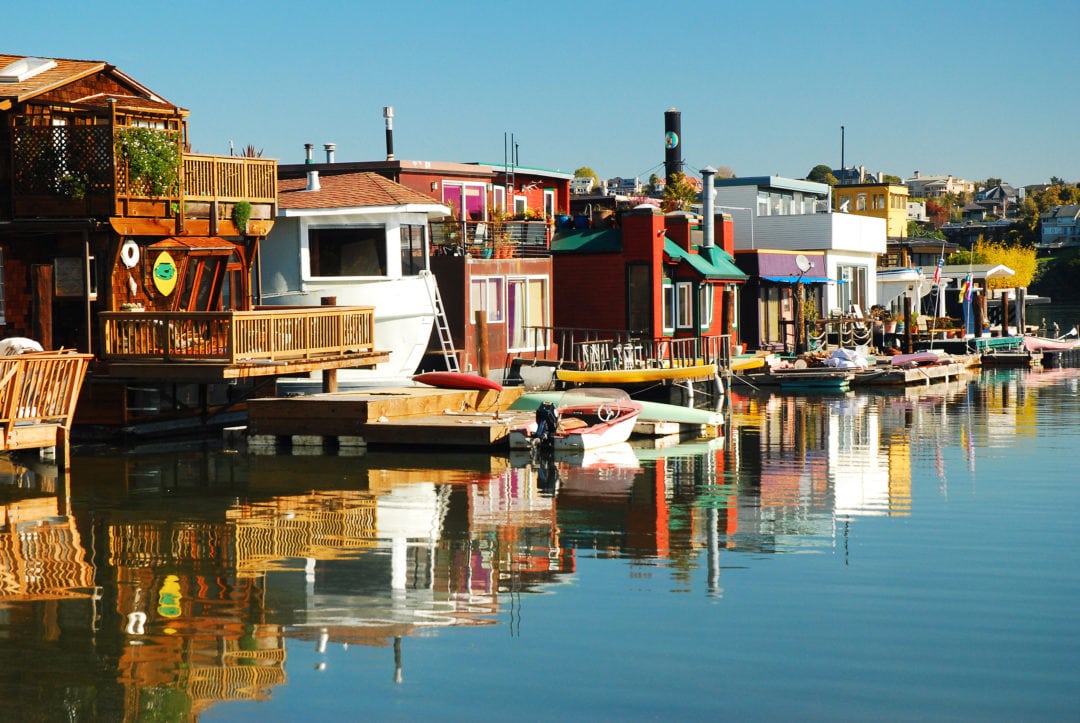 colorful floating homes