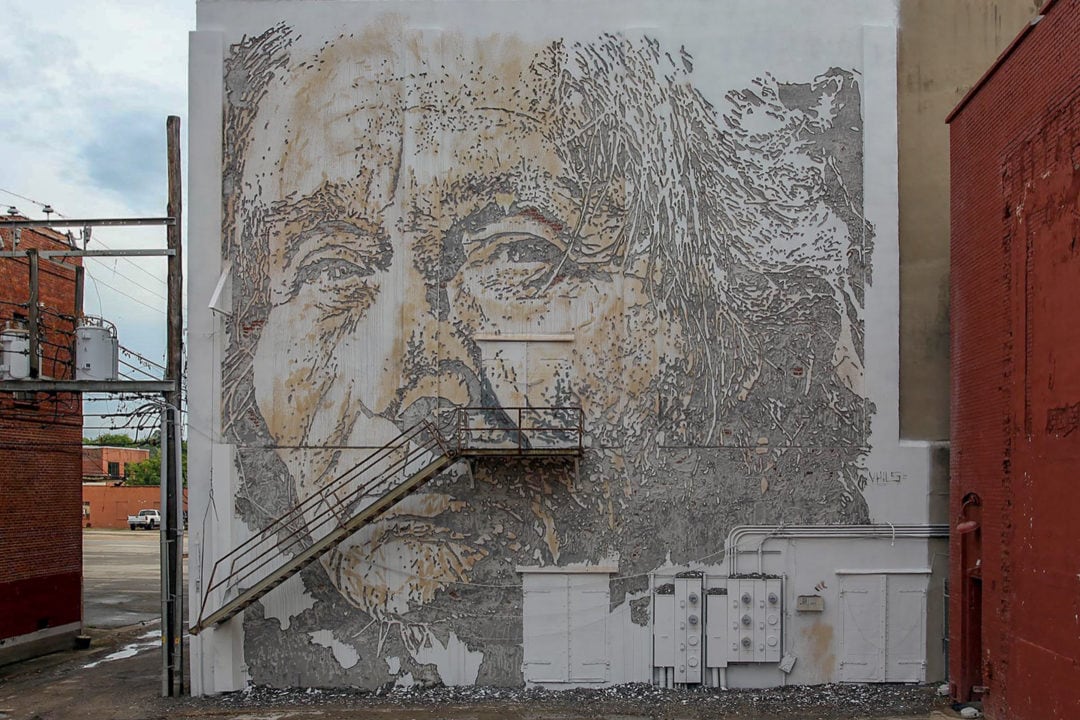 Portrait of Cherokee Man by Vhils.