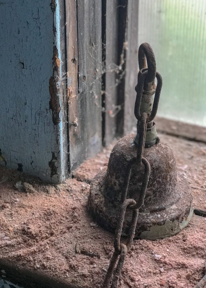A rusty bell.