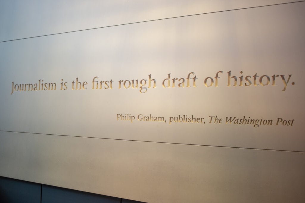 One of the many quotes displayed all over the museum.