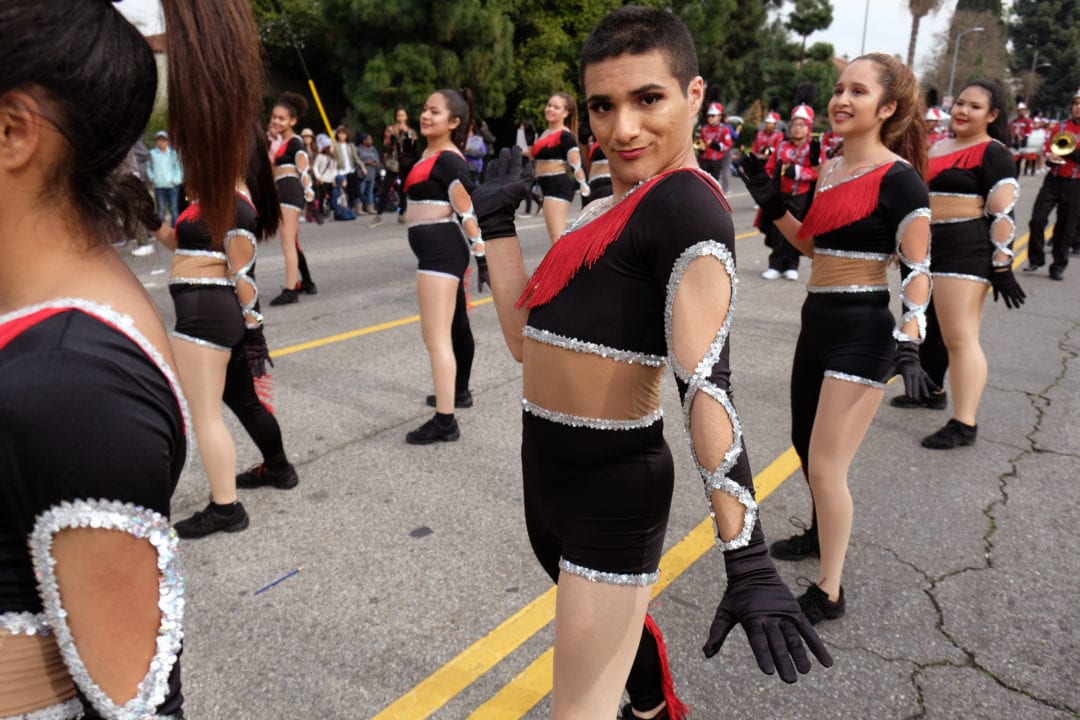 Alex, a sophomore at Hollywood High School, strikes a pose. He is the only male performer on the dance team and says he loves being a part of the Dance Guard.