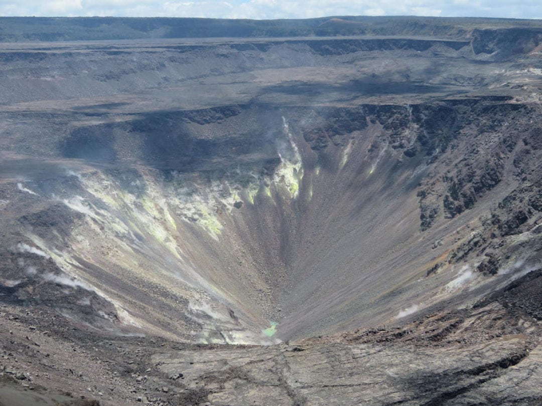 The crater lake at the bottom of Halema‘uma‘u has continued to slowly rise
